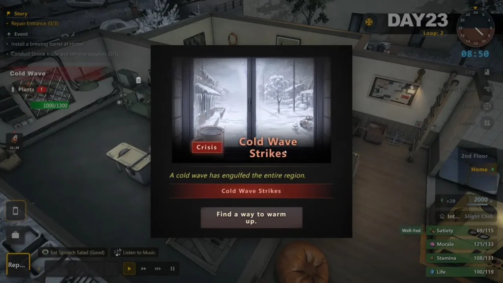 Cold Wave Strike in Survival Log