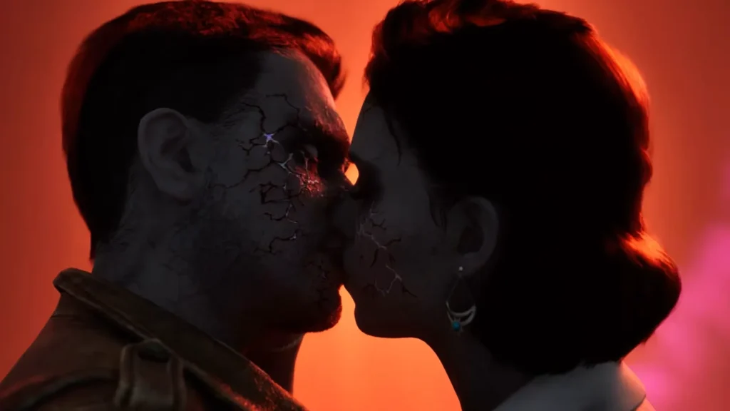 Faye and Calvin share a kiss during The Sinking City 2 final scene