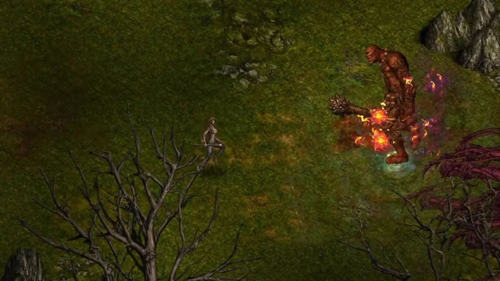 Fighting a giant in Shadow Dungeon
