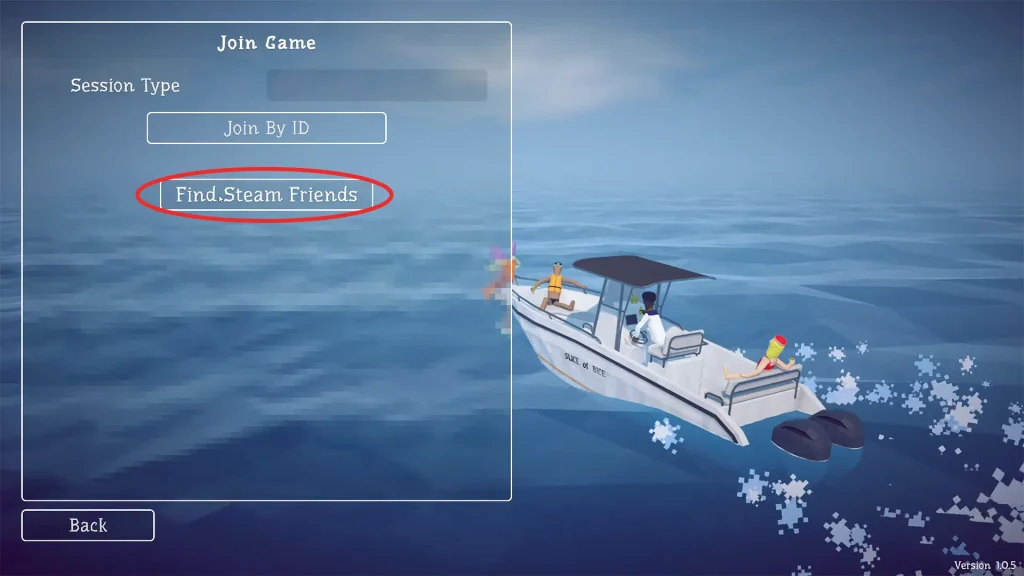 Find Steam friends button in How to Fish