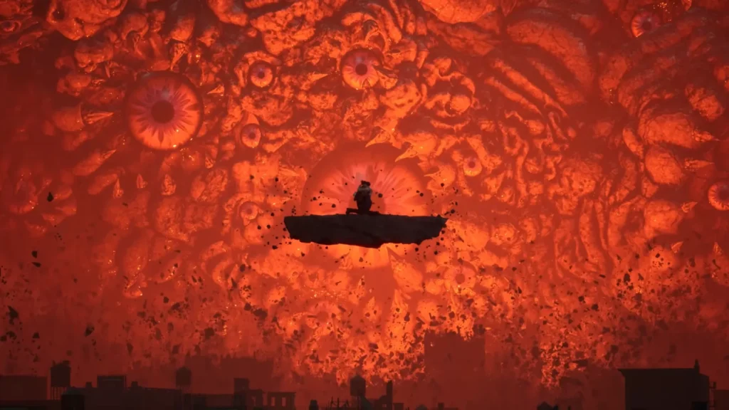 Flooded Arkham after the Elder Things portal is opened in The Sinking City 2