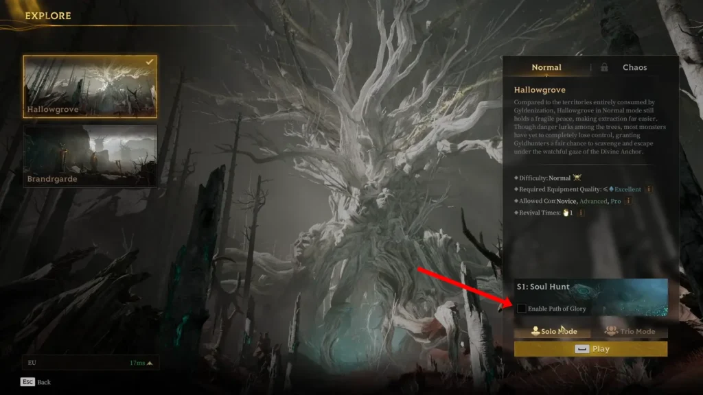 How To Turn On Path of Glory in Mistfall Hunter