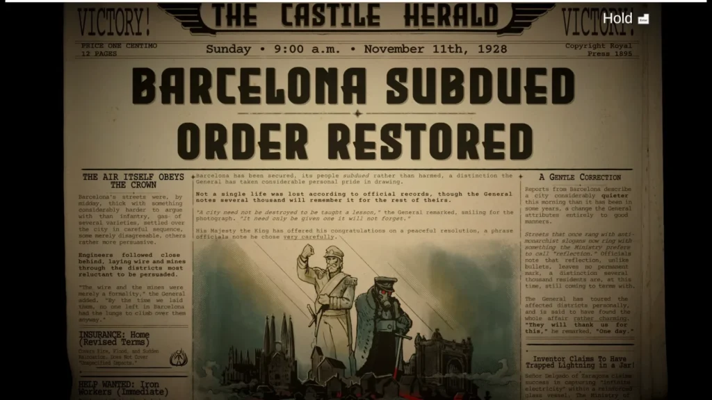 Iron Nest Barcelona Subdued Order Restored ending