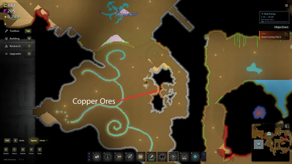 Copper location in Sandustry