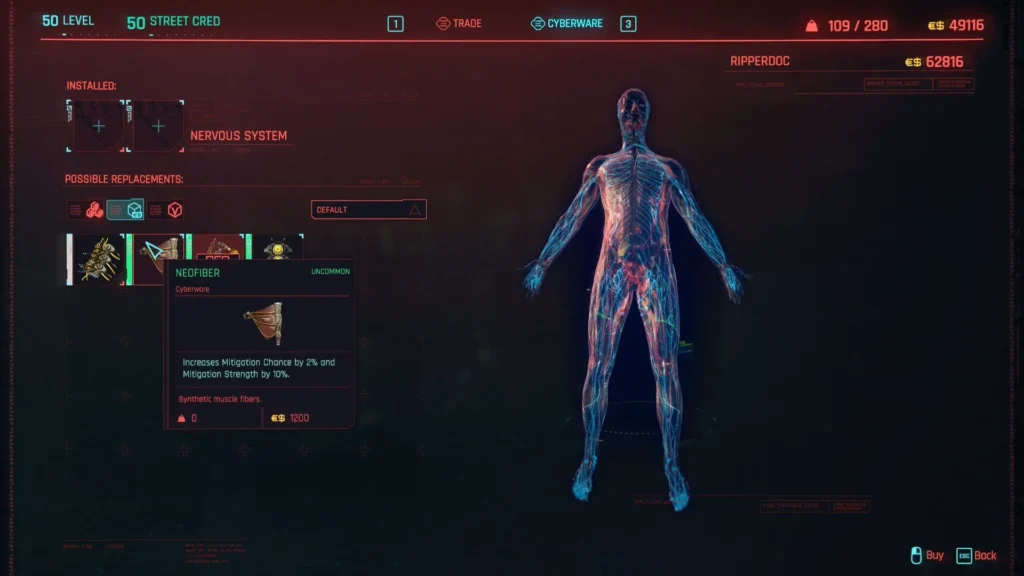 Nervous system cyberware in Cyberpunk 2077