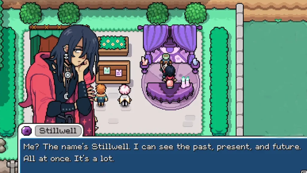 Stillwell fortune-telling dialogue at the Saturday Market in Fields of Mistria