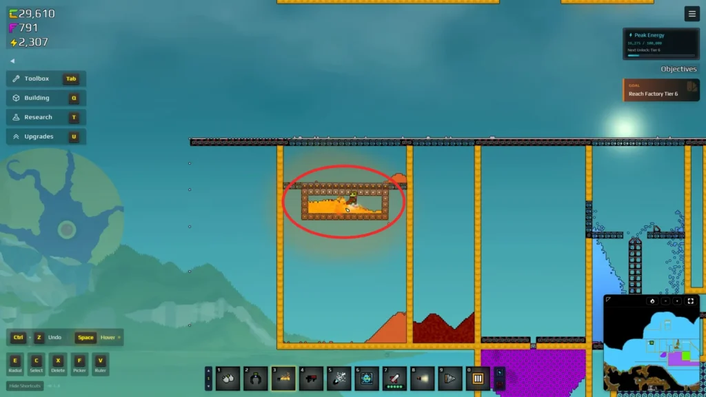Using lava for smelting copper in Sandustry