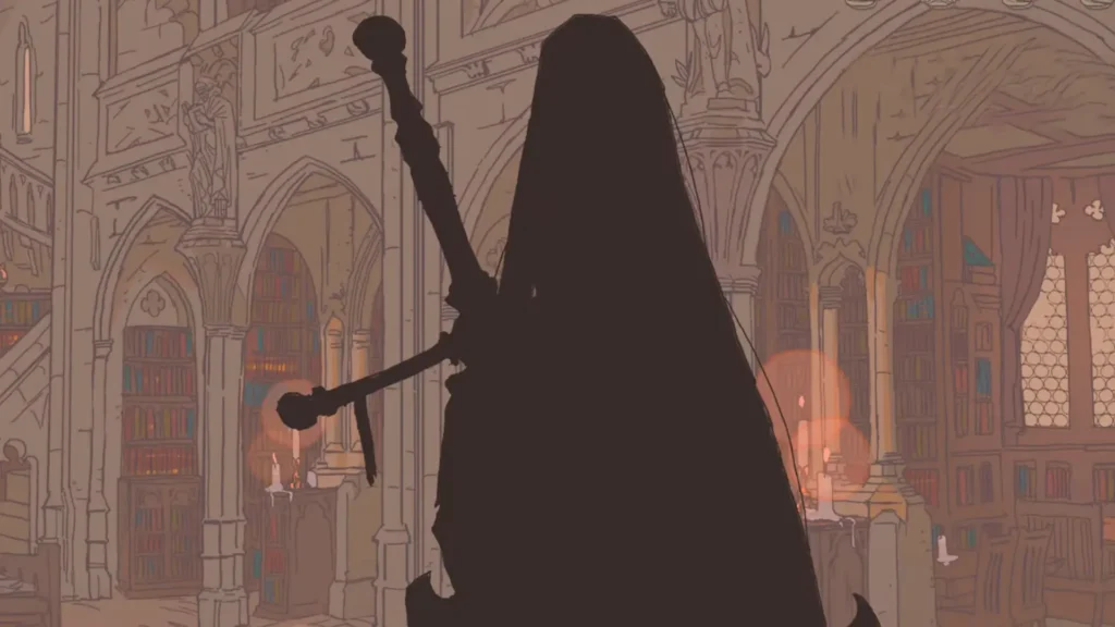 Victoria's figure in shadow