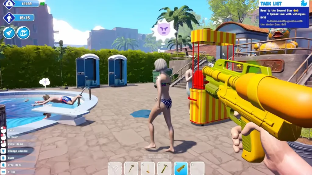 Waterpark Simulator Spread Love with Water Gun