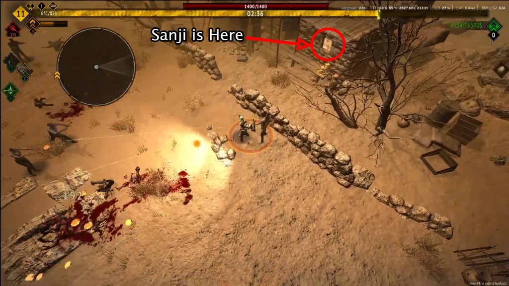 Yet Another Zombie Survivors Sanji Location