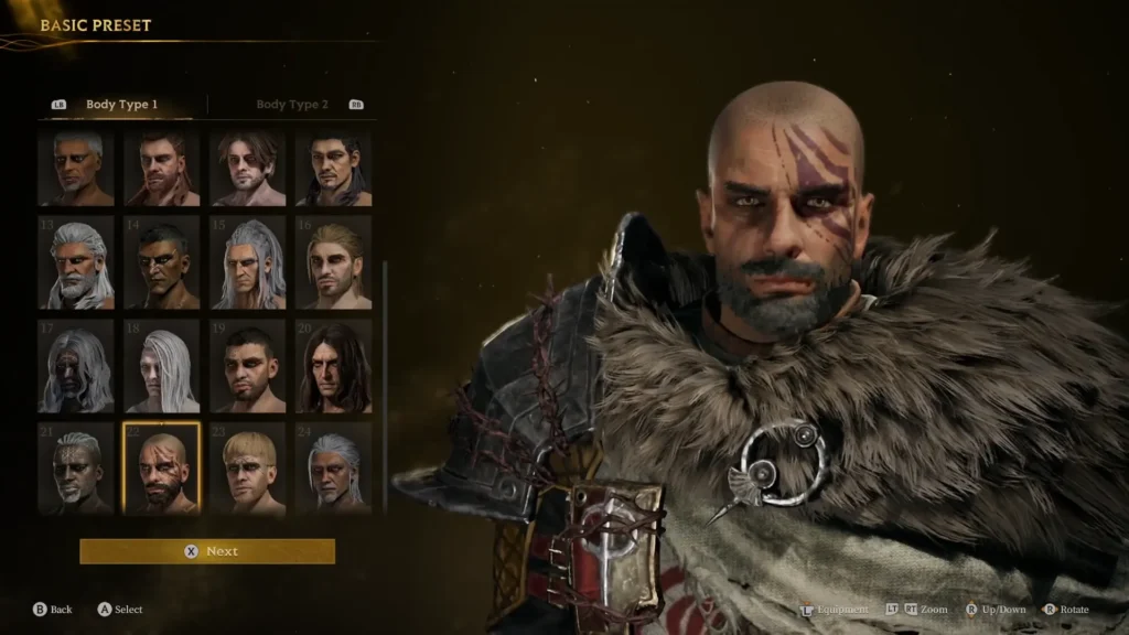 mistfall hunter character creation body type 1
