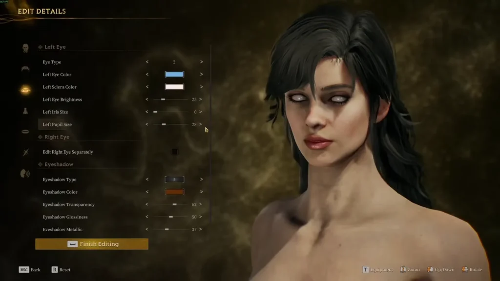 mistfall hunter character creation eyes