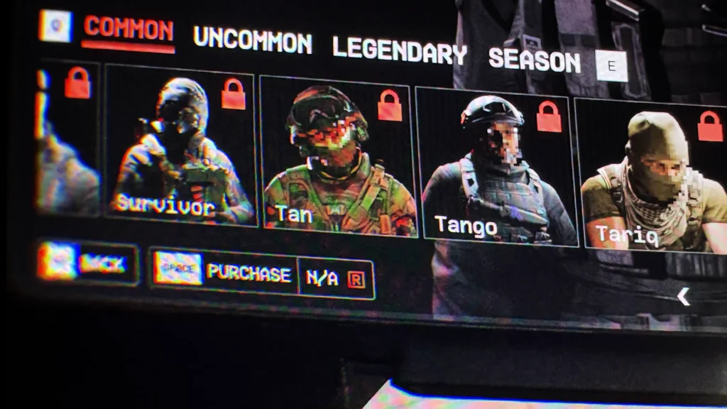Bodycam operator skins unavailable with NA prices shown