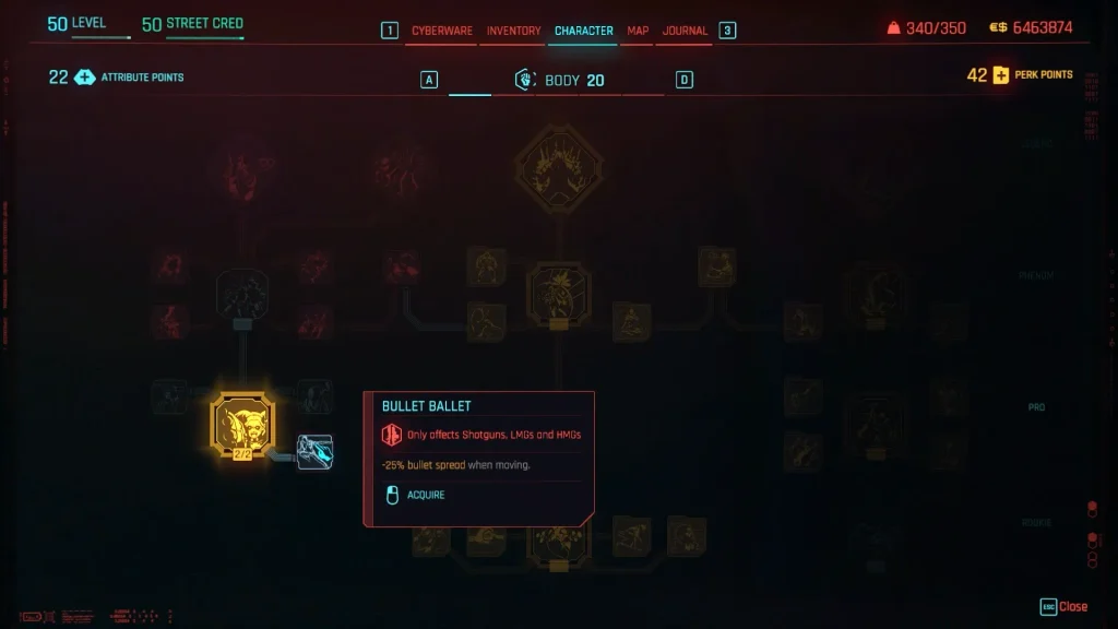 Bullet Bullet perk in Cyberpunk