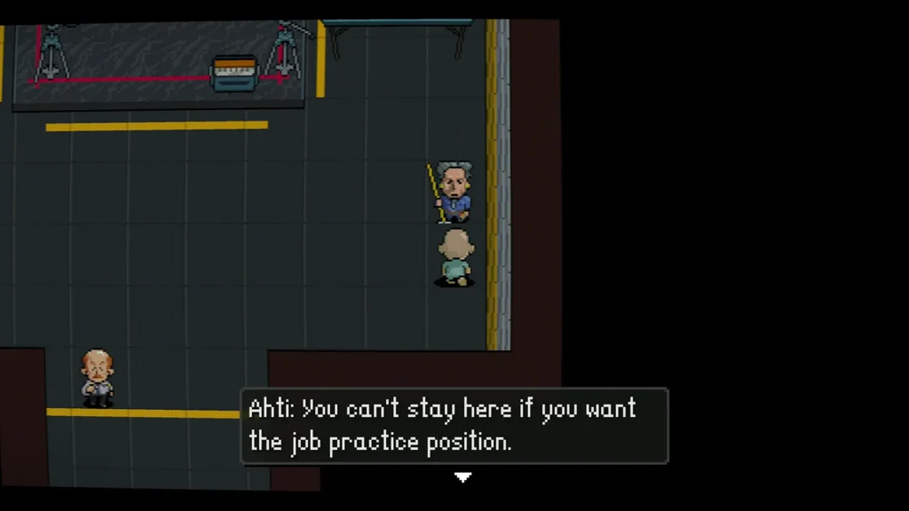 Control Resonant Ahti speaking to Dylan during the 8-bit flashback
