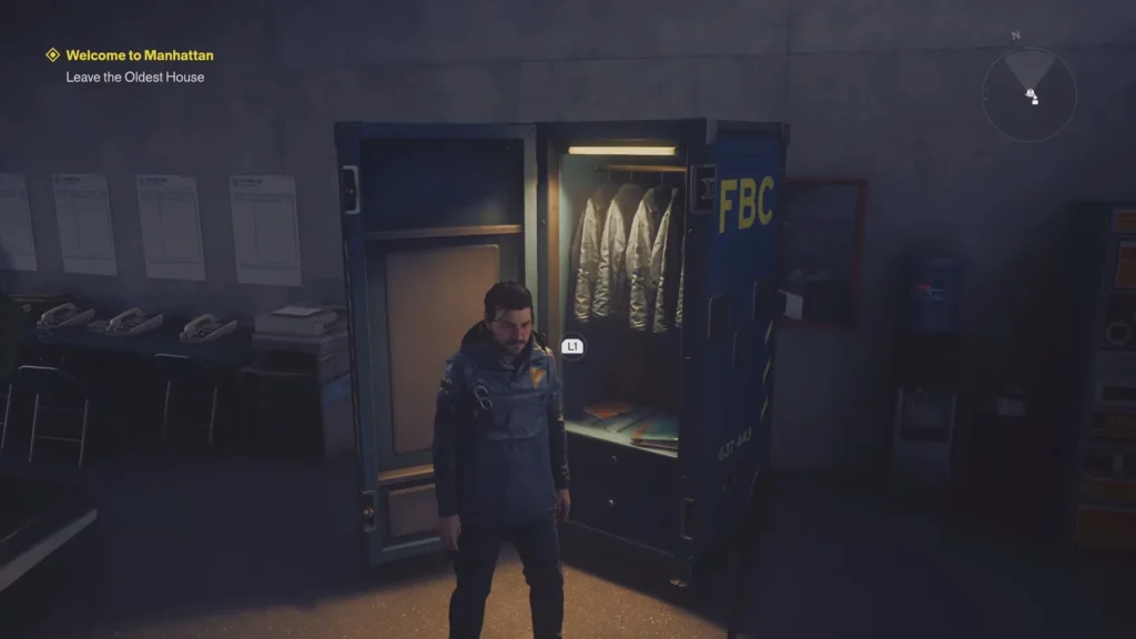 Control Resonant outfits guide showing Dylan's available clothing options and customization slots