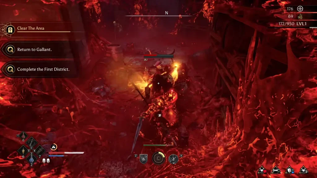 Crimson Moon Combat with Fire