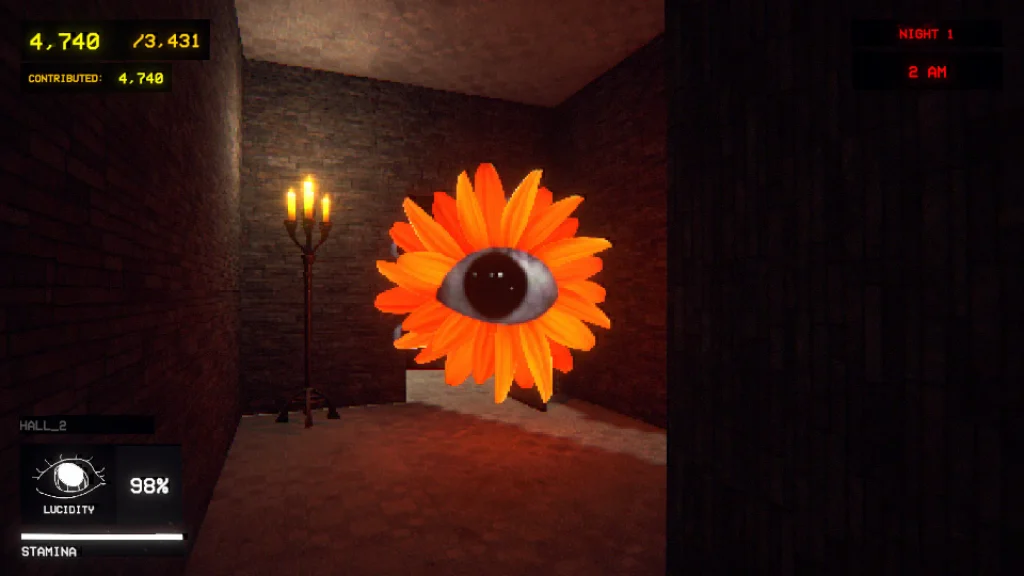 FLOWER EYE gazing at the player
