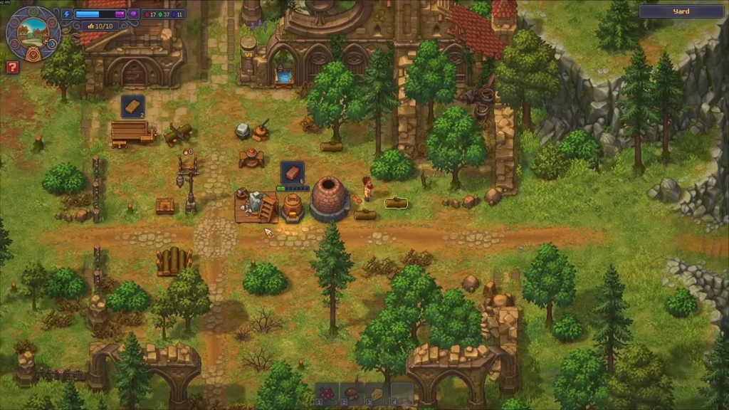 Finished Furnace I next to the Kiln in the Graveyard Keeper 2 yard