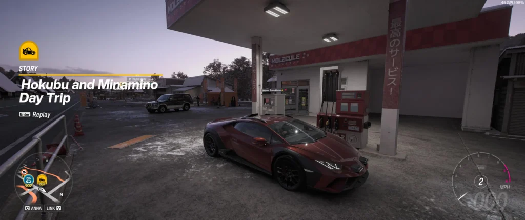 Forza Horizon 6 without DLSS 5 showing vehicle paint reflections and lighting details
