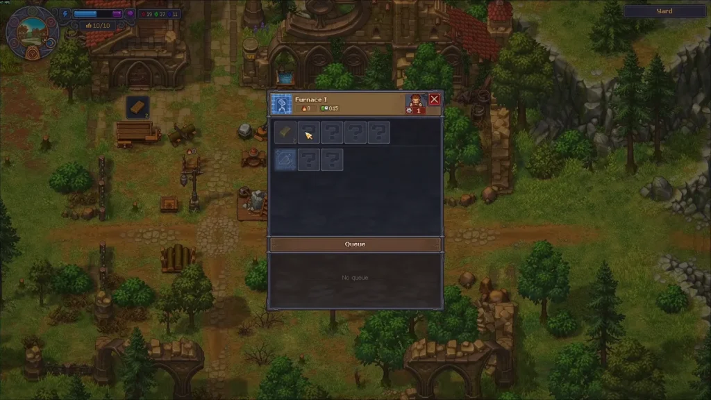Furnace I crafting menu with the Bronze Ingot recipe unlocked