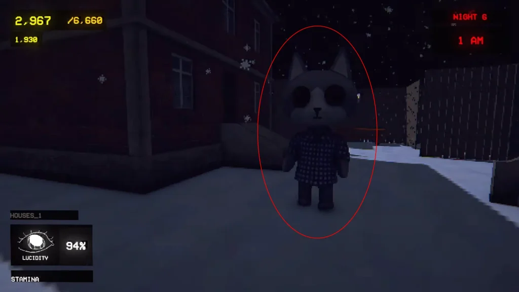 GHOST CAT triggered by the player looking back at it