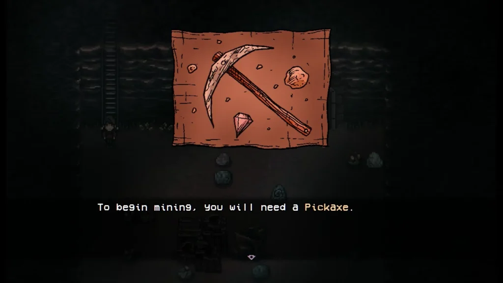 Getting pickaxe in Welcome to Elderfield