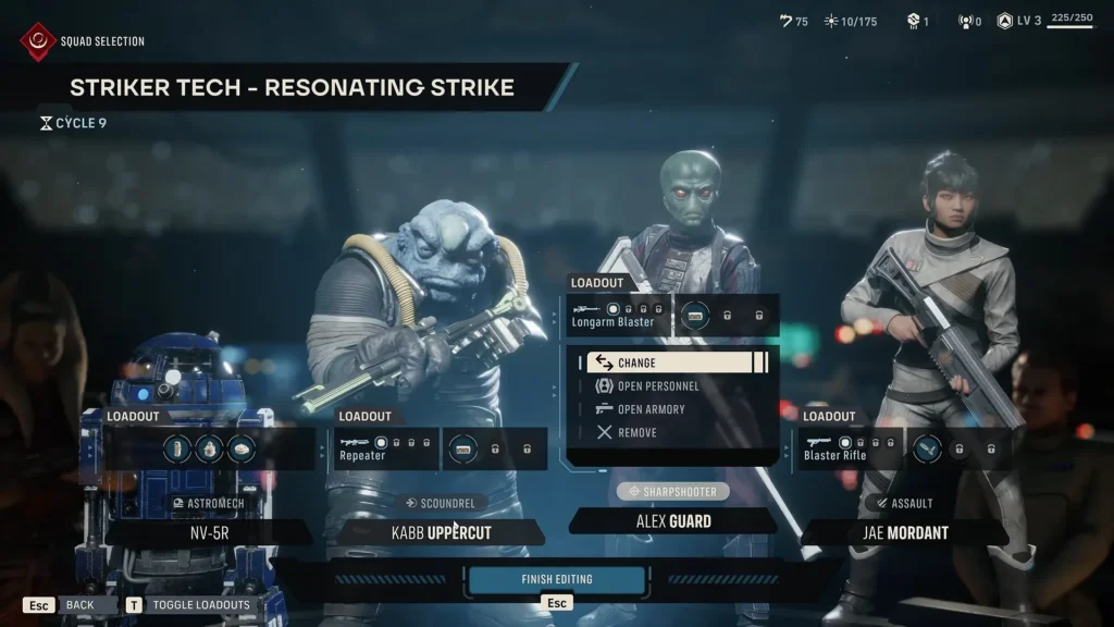 Loadout screen with the Single Coil Condenser equipped on a blaster