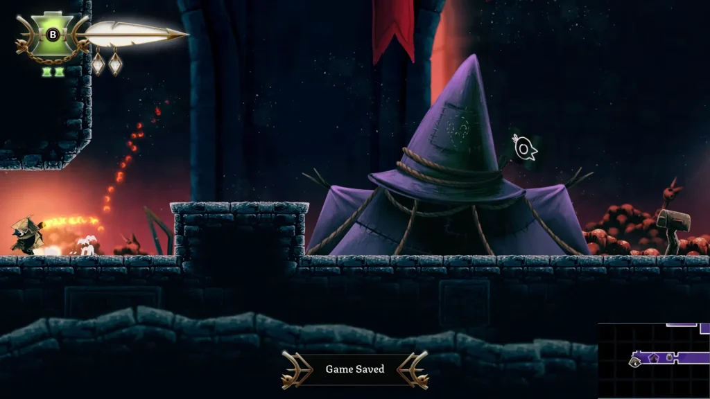 Location of the Queen's castle with minimap in Well Dweller