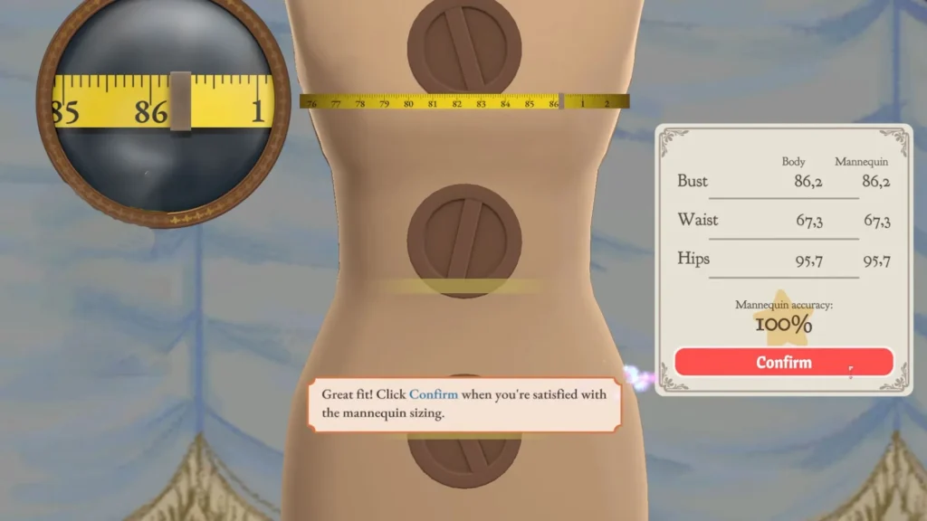 Mannequin measurements set to 100% accuracy in Dressmaker