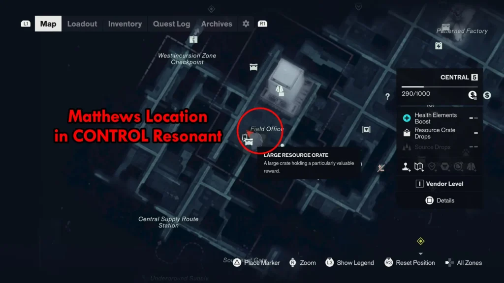 Matthews Location Map in Control Resonant