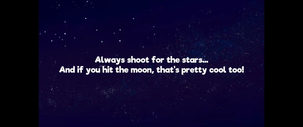 Scarlet Skips ending message about shooting for the stars