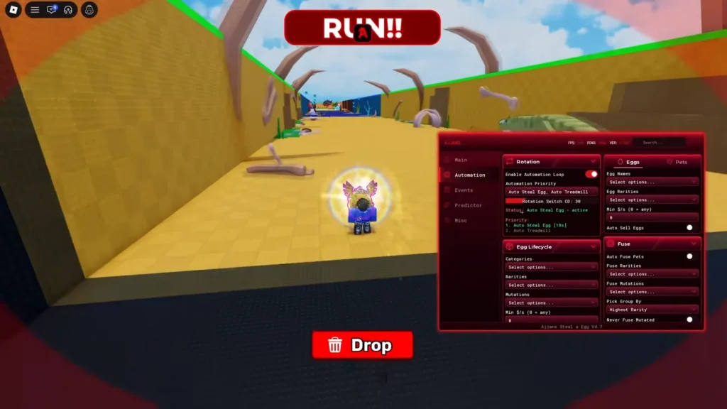 Steal An Egg Roblox gameplay with eggs, pets, and player progression