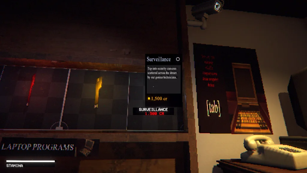 The Surveillance item displayed in the lobby shop in Lucid Cats