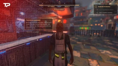 Featured image shows Thaddeus the character who gives you the noodle shop, and the debts