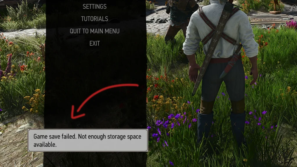 The Witcher 3 Remastered Game Save Failed error message