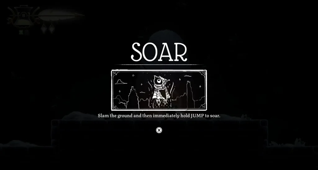 A message shows the soar ability has been acquired