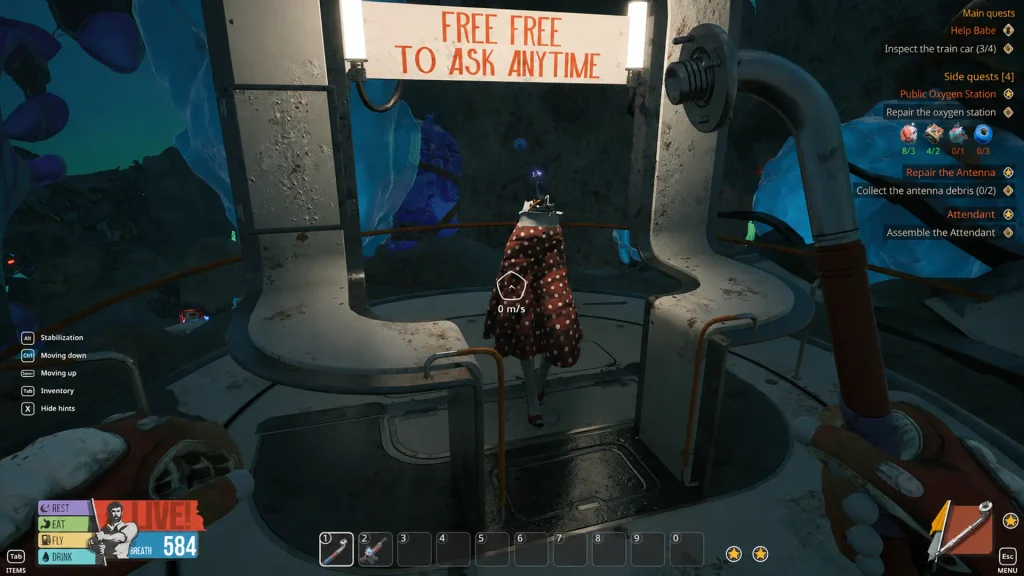 Where to Find the Attendant in Breathedge 2