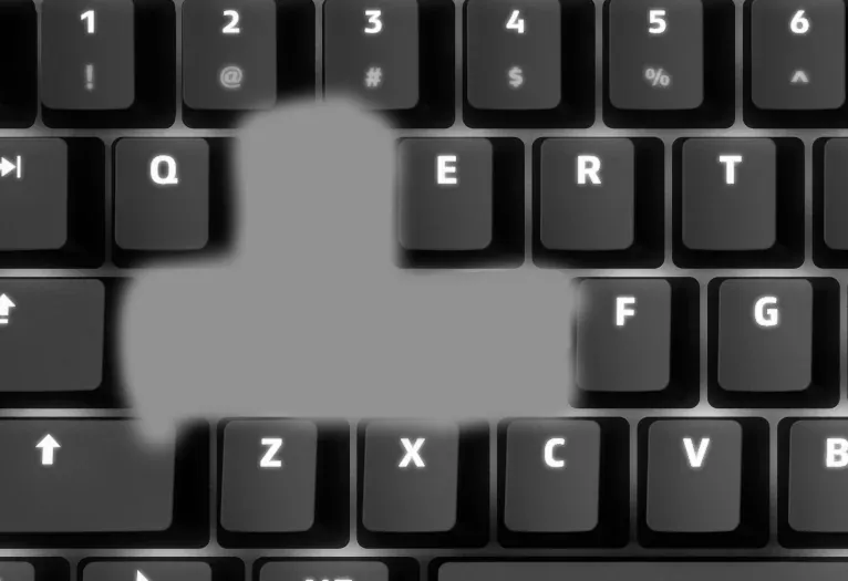 Keyboard with the WASD keys faded out