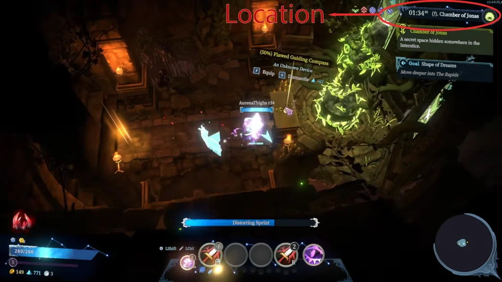 the exact location where you can find the guiding compass