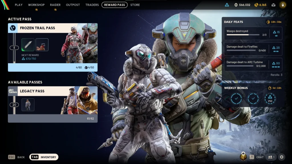 ARC Raiders Frozen Trail Reward Pass stuck at level 5 in Speranza despite the post-raid screen showing level 12