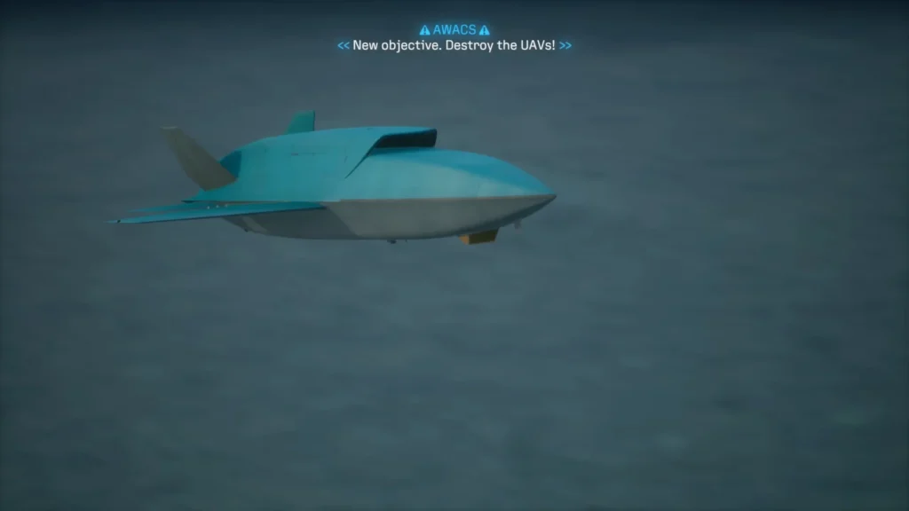 Ace Combat 8 Mission 16 Explosive UAV during the Destroy the UAVs objective