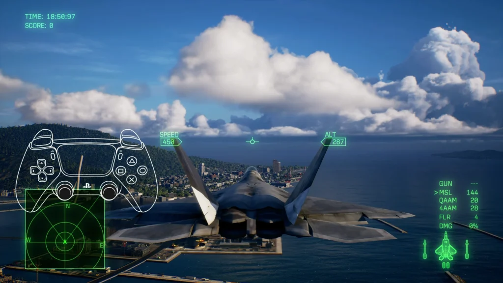Ace Combat 8 PSM controls for performing a Cobra or Kulbit maneuver