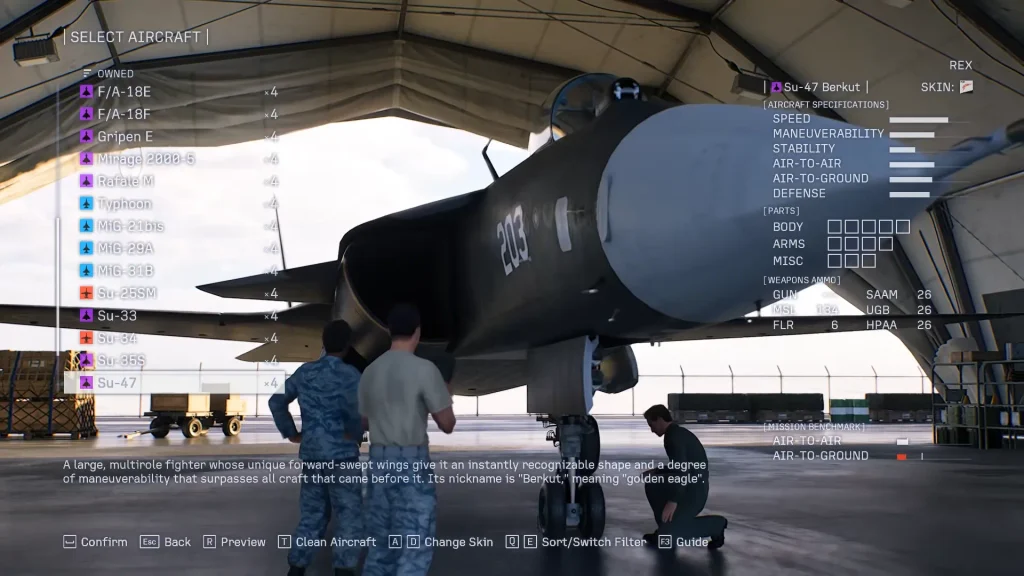 Ace Combat 8 best aircraft Su-47 Berkut