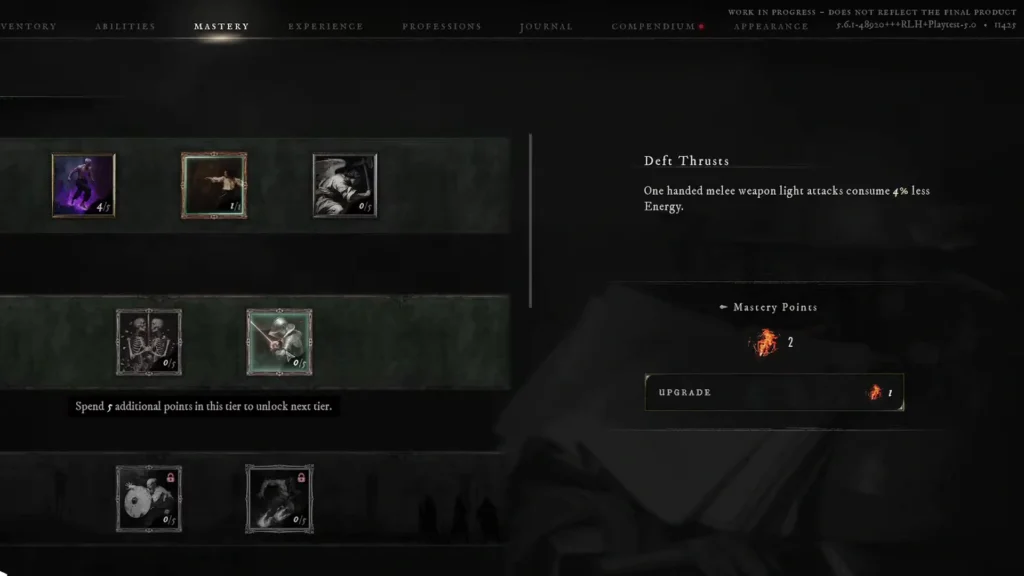 Arms Masteries in HUNGER
