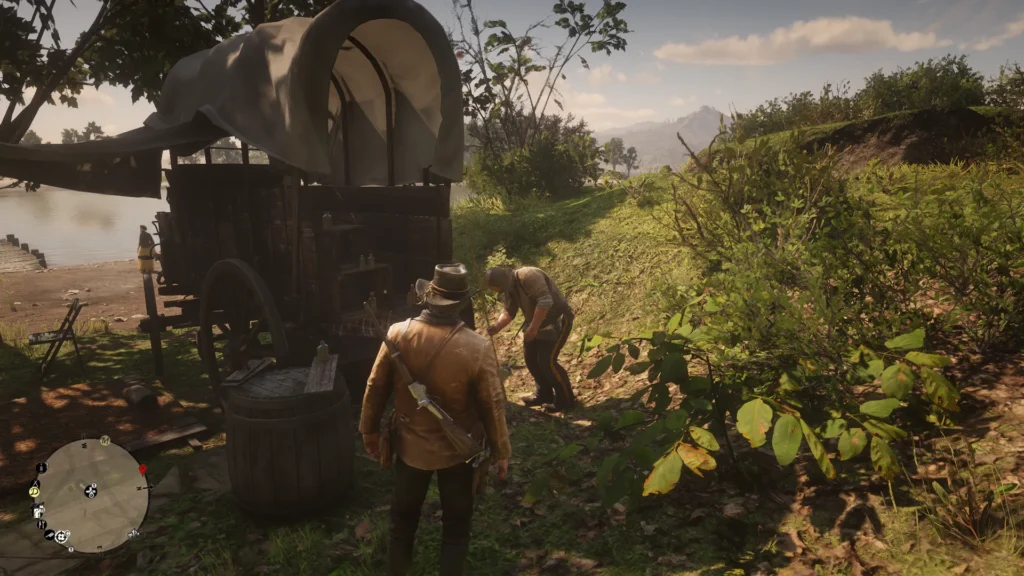 Arthur playing poker with Simon Pearson to trigger the Naval Compass request in RDR2