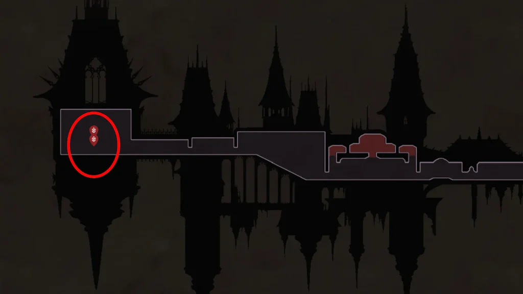 Map showing True Ending Location