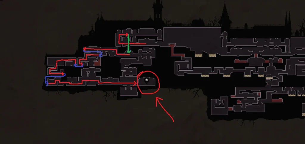 Complete Guide Drawn on the map on how to reach Tomb of the Noble Queen