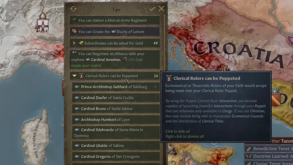 Clerical Ruler as Puppet in Crusader King 3