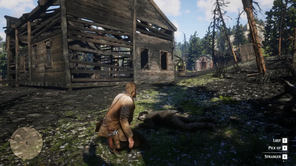 Corpse behind the small buildings in Limpany where players can search for Jack's thimble